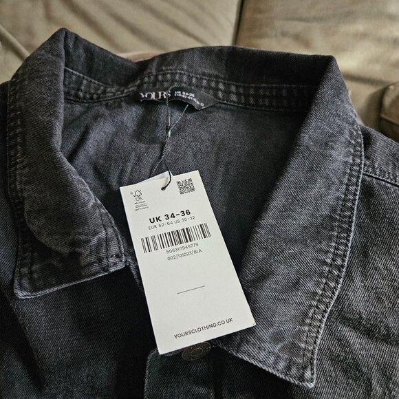Yours | Plus Size -  Black Oversized Denim Jacket - NWT - Picture 12 of 16